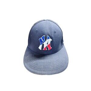 New York Yankees Puerto Rico Flag Snapback Hat Navy Blue Melonwear Adjustable